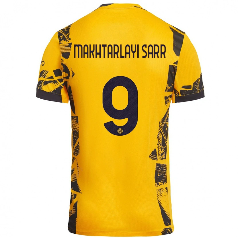 Danxen Dame Amadou Makhtarlayi Sarr #9 Gull Svart Tredje Sett Drakt Trøye 2024/25 Skjorter T-Skjorte