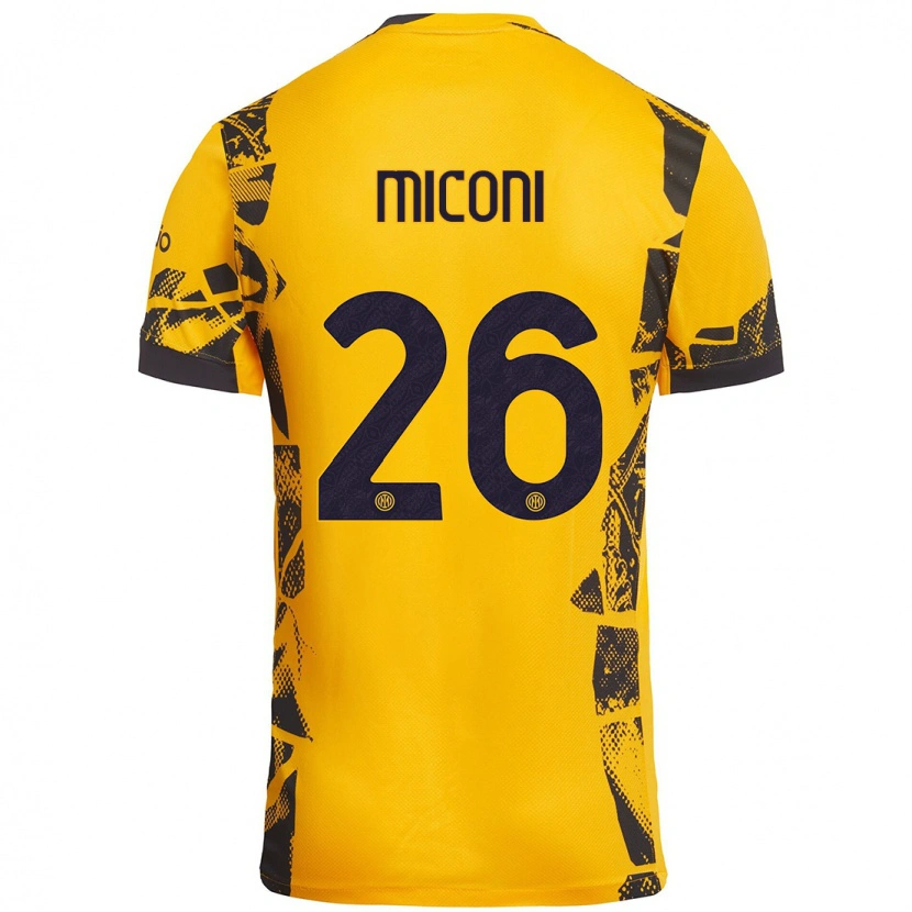 Danxen Dame Riccardo Miconi #26 Gull Svart Tredje Sett Drakt Trøye 2024/25 Skjorter T-Skjorte