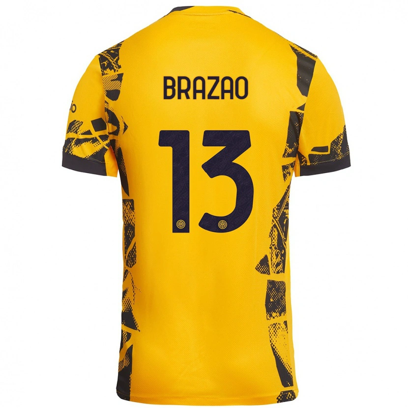 Danxen Dame Gabriel Brazao #13 Gull Svart Tredje Sett Drakt Trøye 2024/25 Skjorter T-Skjorte