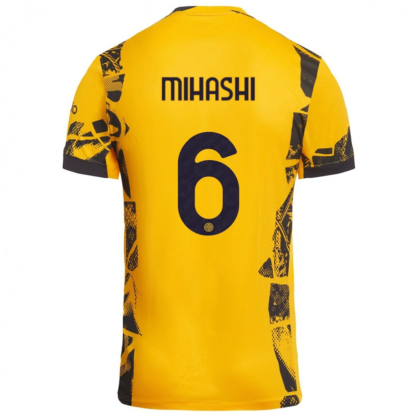 Danxen Dame Mana Mihashi #6 Gull Svart Tredje Sett Drakt Trøye 2024/25 Skjorter T-Skjorte