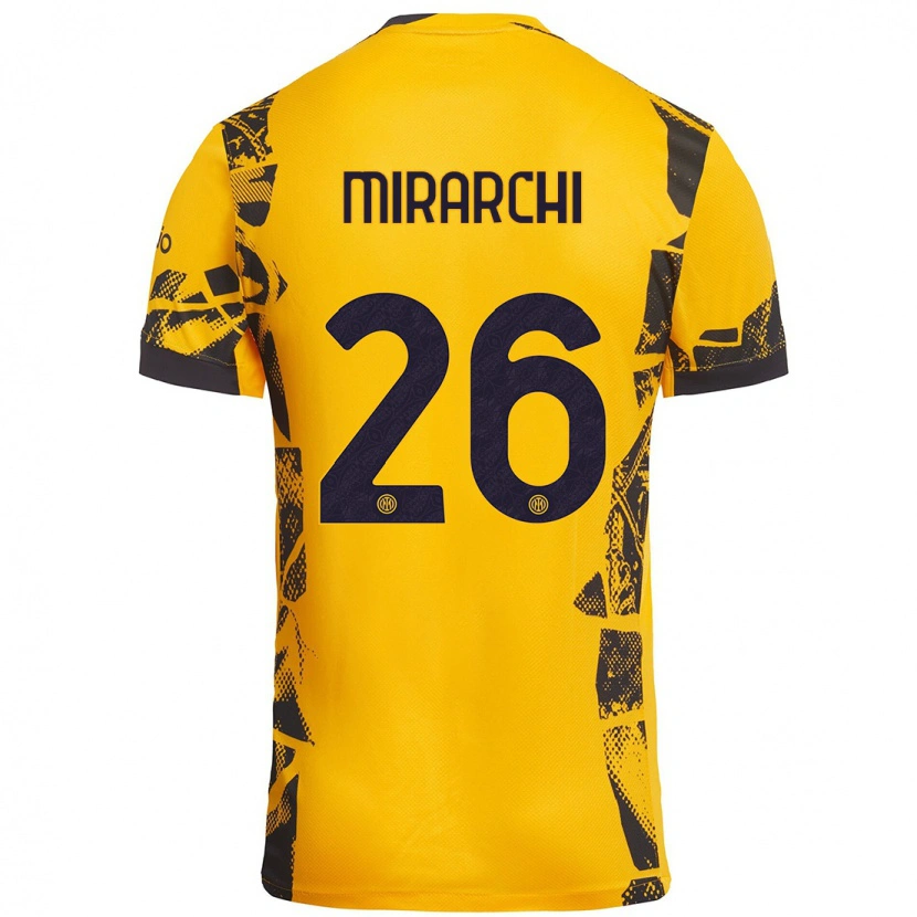 Danxen Dame Mattia Mirarchi #26 Gull Svart Tredje Sett Drakt Trøye 2024/25 Skjorter T-Skjorte