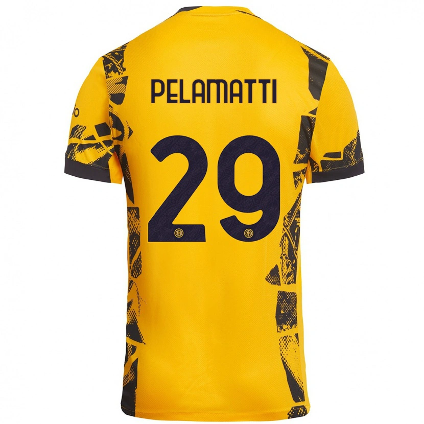 Danxen Dame Andrea Pelamatti #29 Gull Svart Tredje Sett Drakt Trøye 2024/25 Skjorter T-Skjorte