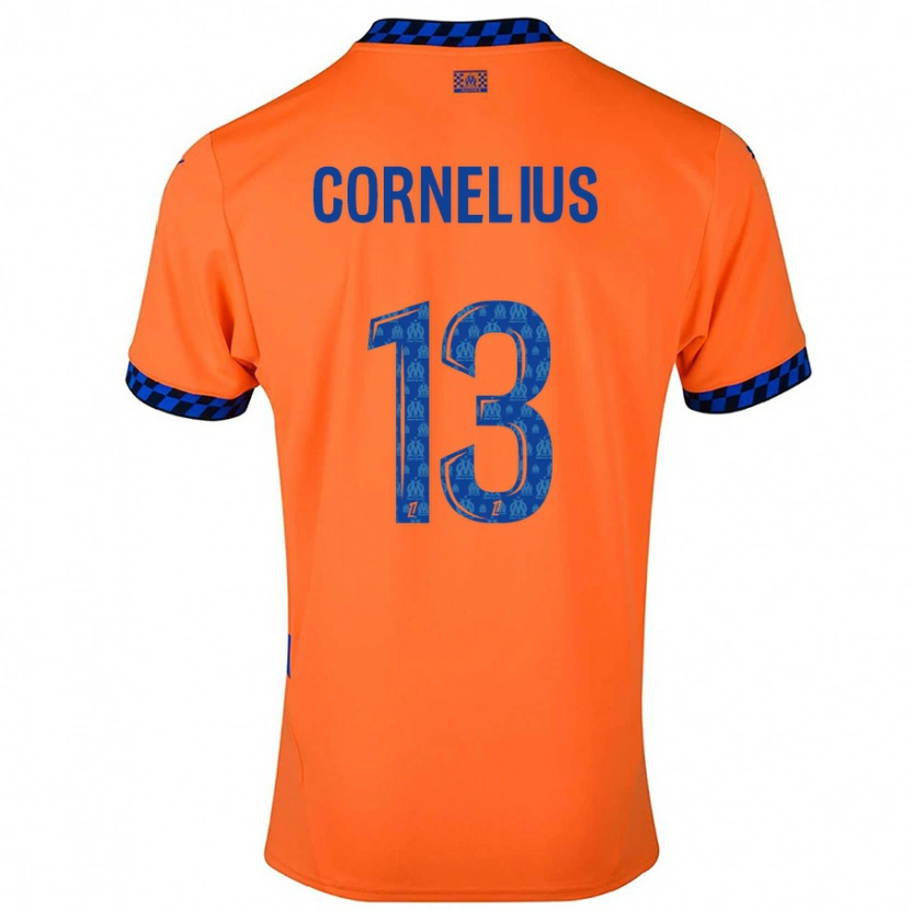Danxen Dame Derek Cornelius #13 Oransje Mørkeblå Tredje Sett Drakt Trøye 2024/25 Skjorter T-Skjorte
