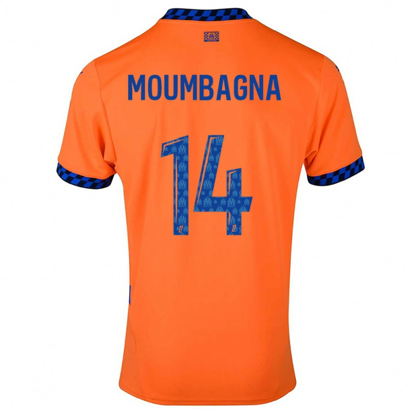 Danxen Dame Faris Moumbagna #14 Oransje Mørkeblå Tredje Sett Drakt Trøye 2024/25 Skjorter T-Skjorte