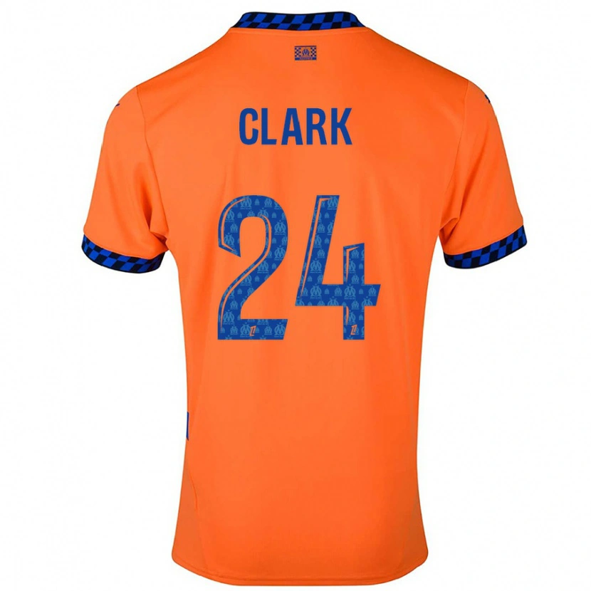 Danxen Dame Ashley Clark #24 Oransje Mørkeblå Tredje Sett Drakt Trøye 2024/25 Skjorter T-Skjorte