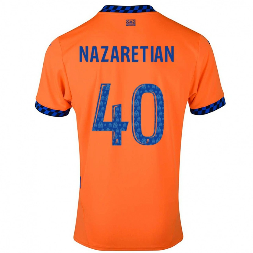 Danxen Dame Manuel Nazaretian #40 Oransje Mørkeblå Tredje Sett Drakt Trøye 2024/25 Skjorter T-Skjorte