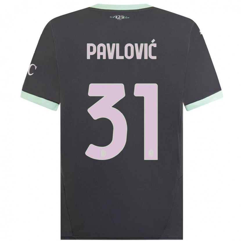 Danxen Dame Strahinja Pavlović #31 Grå Tredje Sett Drakt Trøye 2024/25 Skjorter T-Skjorte