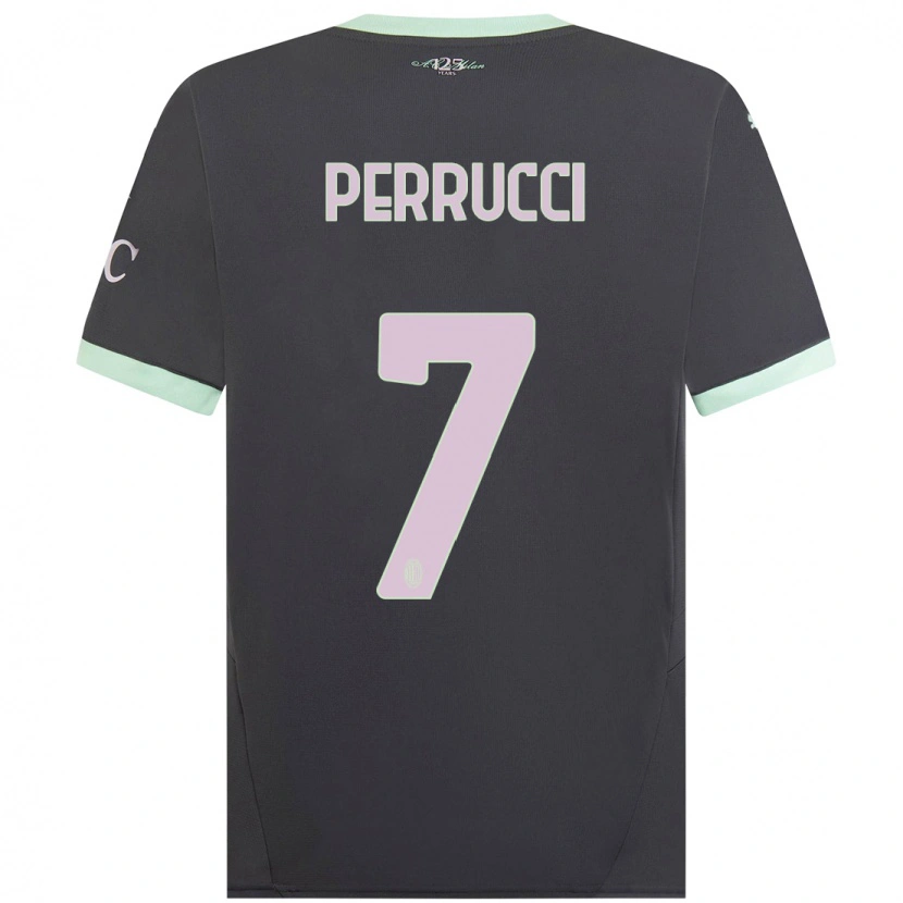 Danxen Dame Vincenzo Perrucci #7 Grå Tredje Sett Drakt Trøye 2024/25 Skjorter T-Skjorte