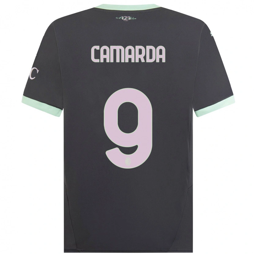 Danxen Dame Francesco Camarda #9 Grå Tredje Sett Drakt Trøye 2024/25 Skjorter T-Skjorte