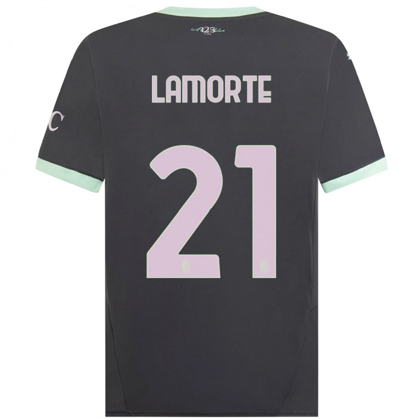 Danxen Dame Alessandro Lamorte #21 Grå Tredje Sett Drakt Trøye 2024/25 Skjorter T-Skjorte