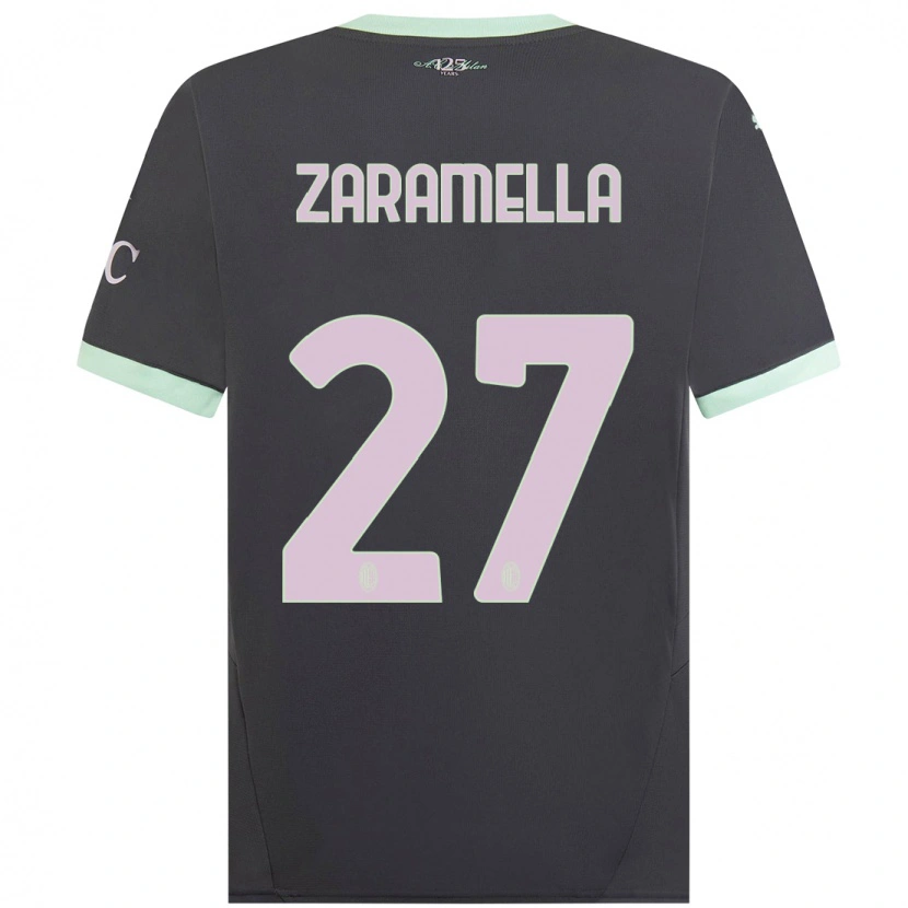 Danxen Dame Mattia Zaramella #27 Grå Tredje Sett Drakt Trøye 2024/25 Skjorter T-Skjorte