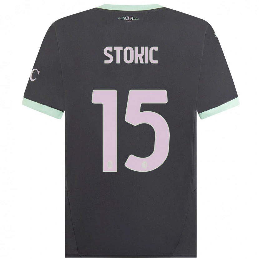 Danxen Dame Sara Stokić #15 Grå Tredje Sett Drakt Trøye 2024/25 Skjorter T-Skjorte