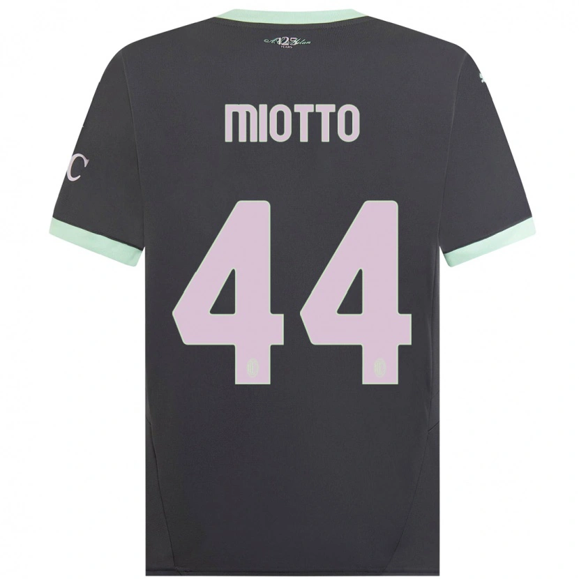 Danxen Dame Giorgia Miotto #44 Grå Tredje Sett Drakt Trøye 2024/25 Skjorter T-Skjorte