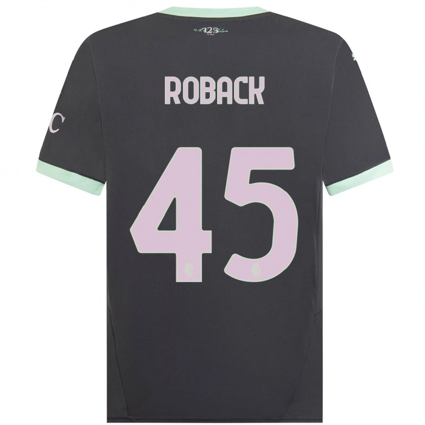 Danxen Dame Emil Roback #45 Grå Tredje Sett Drakt Trøye 2024/25 Skjorter T-Skjorte