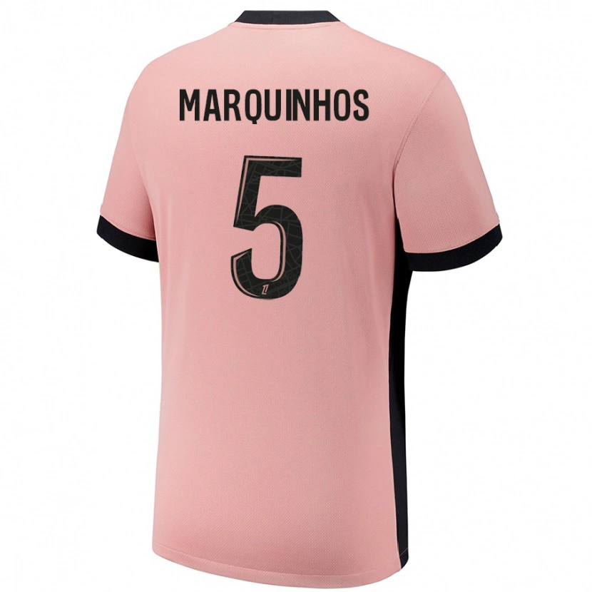 Danxen Dame Marquinhos #5 Rust Rosa Tredje Sett Drakt Trøye 2024/25 Skjorter T-Skjorte