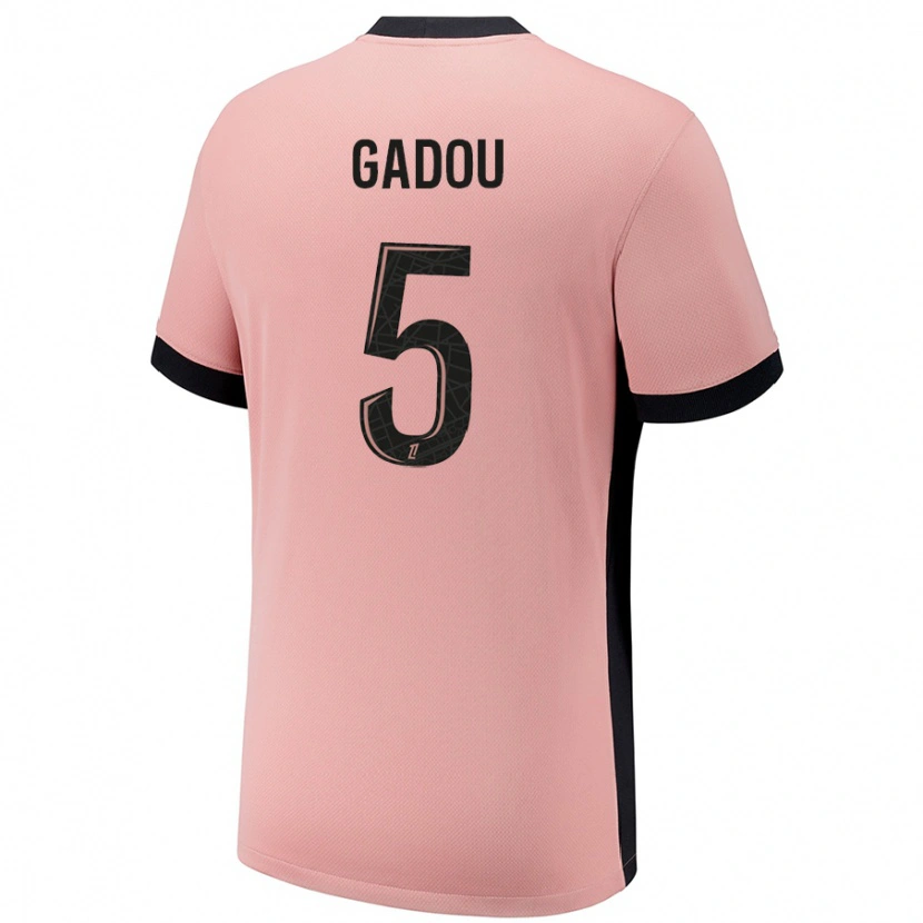Danxen Dame Joane Gadou #5 Rust Rosa Tredje Sett Drakt Trøye 2024/25 Skjorter T-Skjorte