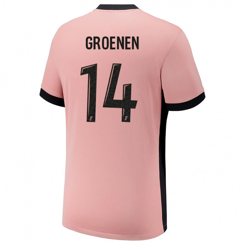Danxen Dame Jackie Groenen #14 Rust Rosa Tredje Sett Drakt Trøye 2024/25 Skjorter T-Skjorte