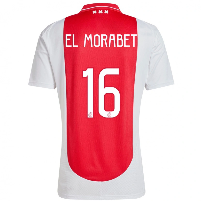 Danxen Barn Younes El Morabet #16 Rød Hvit Hjemmetrøye Drakt Trøye 2024/25 Skjorter T-Skjorte