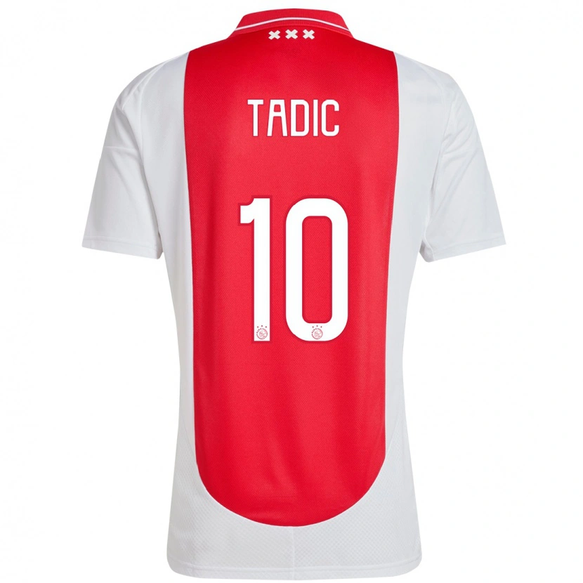 Danxen Barn Dusan Tadic #10 Rød Hvit Hjemmetrøye Drakt Trøye 2024/25 Skjorter T-Skjorte