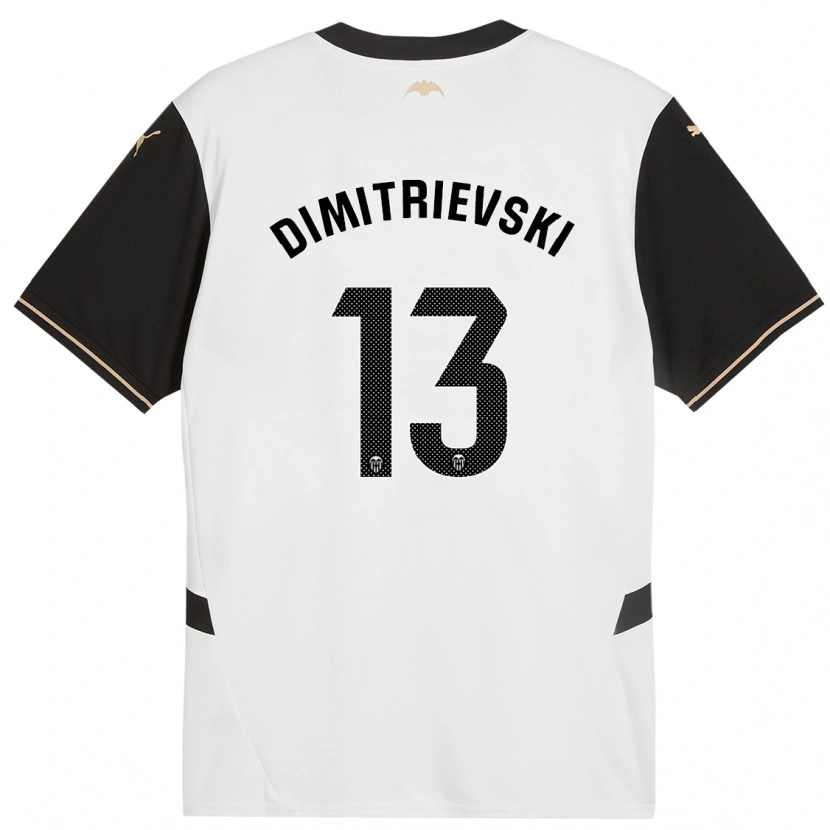 Danxen Barn Stole Dimitrievski #13 Hvit Svart Hjemmetrøye Drakt Trøye 2024/25 Skjorter T-Skjorte