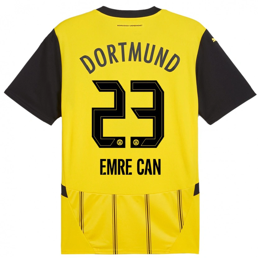 Danxen Barn Emre Can #23 Gul Svart Hjemmetrøye Drakt Trøye 2024/25 Skjorter T-Skjorte