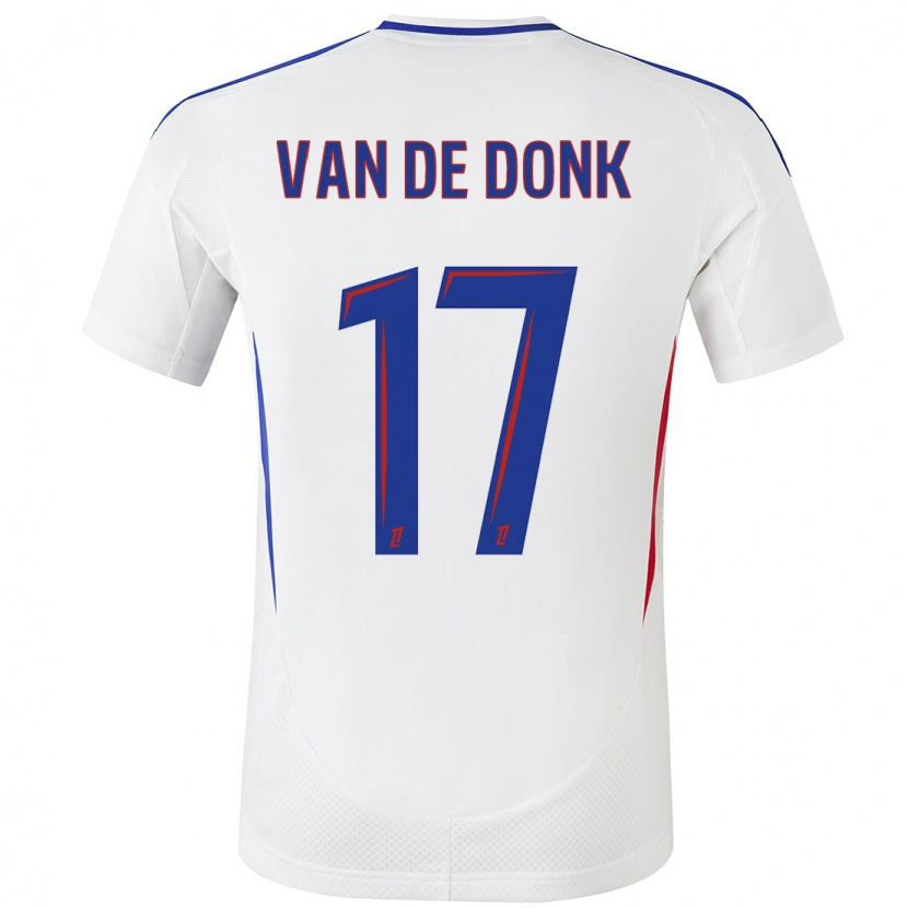 Danxen Barn Daniëlle Van De Donk #17 Hvit Blå Hjemmetrøye Drakt Trøye 2024/25 Skjorter T-Skjorte
