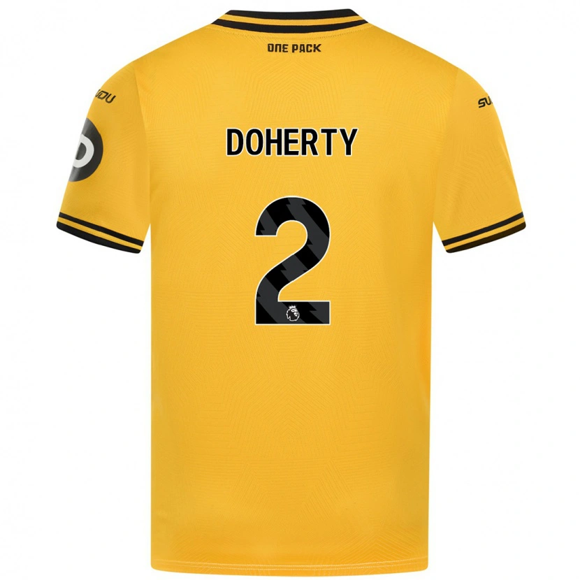 Danxen Barn Matt Doherty #2 Gul Hjemmetrøye Drakt Trøye 2024/25 Skjorter T-Skjorte