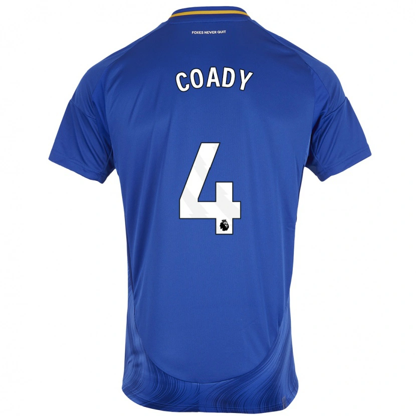 Danxen Barn Conor Coady #4 Blå Hvit Hjemmetrøye Drakt Trøye 2024/25 Skjorter T-Skjorte