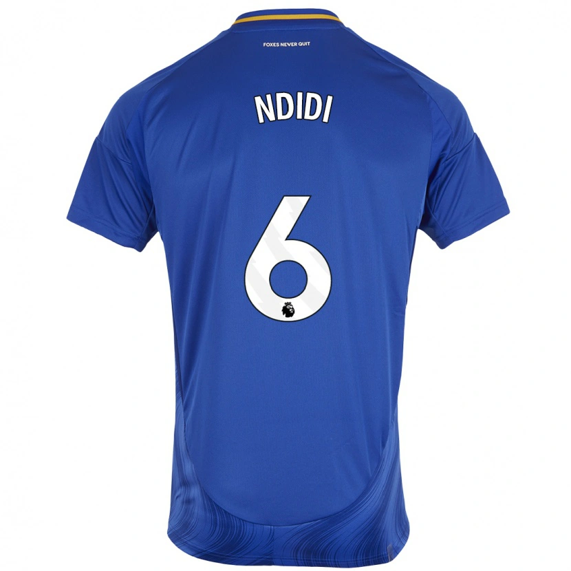 Danxen Barn Wilfred Ndidi #6 Blå Hvit Hjemmetrøye Drakt Trøye 2024/25 Skjorter T-Skjorte