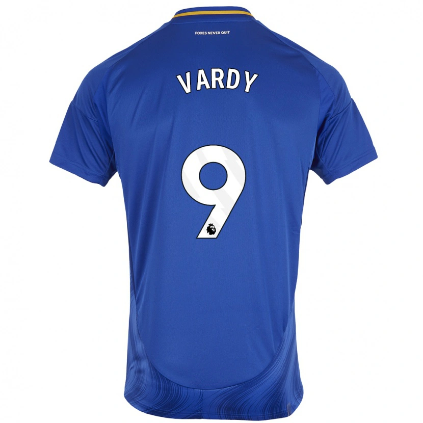 Danxen Barn Jamie Vardy #9 Blå Hvit Hjemmetrøye Drakt Trøye 2024/25 Skjorter T-Skjorte