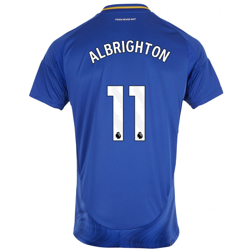 Danxen Barn Marc Albrighton #11 Blå Hvit Hjemmetrøye Drakt Trøye 2024/25 Skjorter T-Skjorte