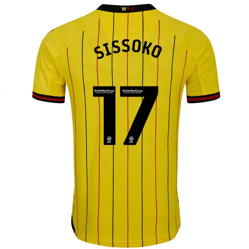 Danxen Barn Moussa Sissoko #17 Gul Svart Hjemmetrøye Drakt Trøye 2024/25 Skjorter T-Skjorte
