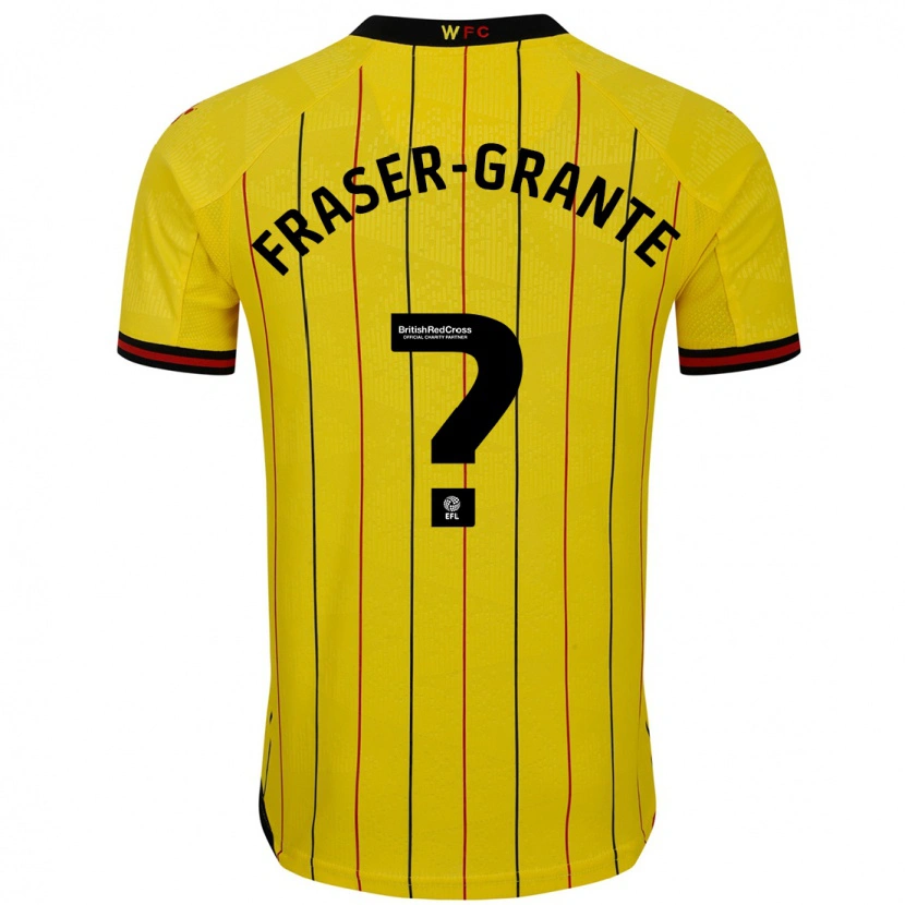 Danxen Barn Zak Fraser-Grante #0 Gul Svart Hjemmetrøye Drakt Trøye 2024/25 Skjorter T-Skjorte
