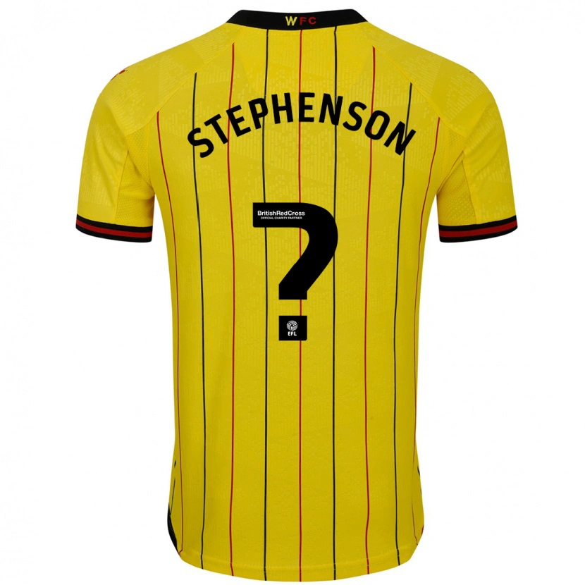 Danxen Barn Ollie Stephenson #0 Gul Svart Hjemmetrøye Drakt Trøye 2024/25 Skjorter T-Skjorte