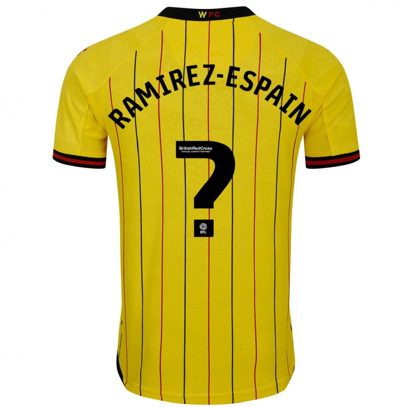 Danxen Barn Leo Ramirez-Espain #0 Gul Svart Hjemmetrøye Drakt Trøye 2024/25 Skjorter T-Skjorte