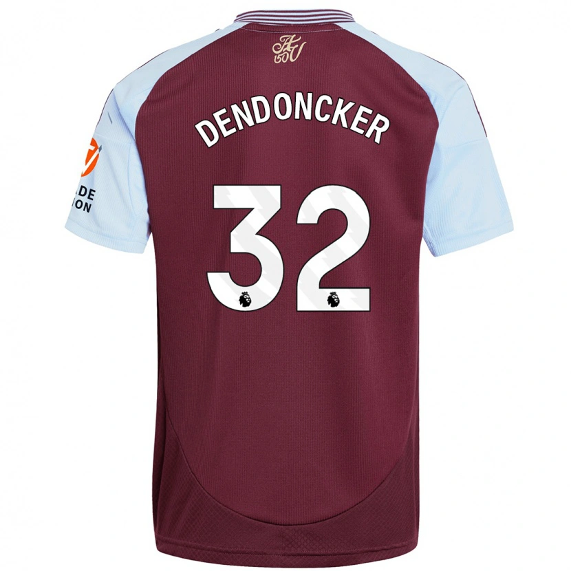 Danxen Barn Leander Dendoncker #32 Burgund Himmelblå Hjemmetrøye Drakt Trøye 2024/25 Skjorter T-Skjorte