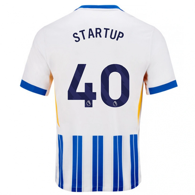 Danxen Barn Katie Startup #40 Hvit Blå Nålestriper Hjemmetrøye Drakt Trøye 2024/25 Skjorter T-Skjorte