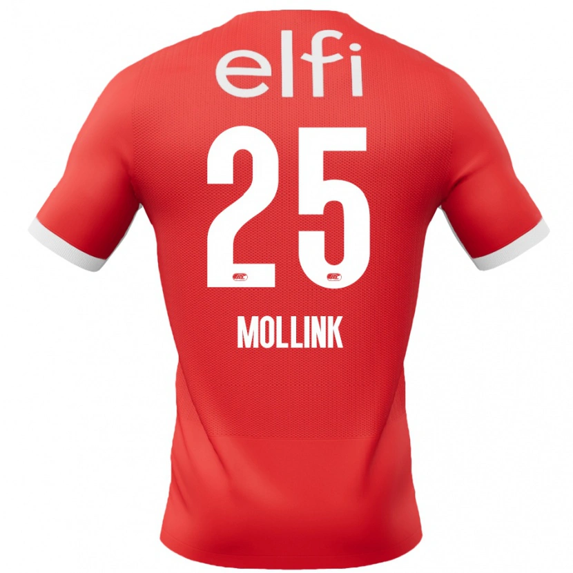Danxen Barn Yaël Mollink #25 Rød Hvit Hjemmetrøye Drakt Trøye 2024/25 Skjorter T-Skjorte