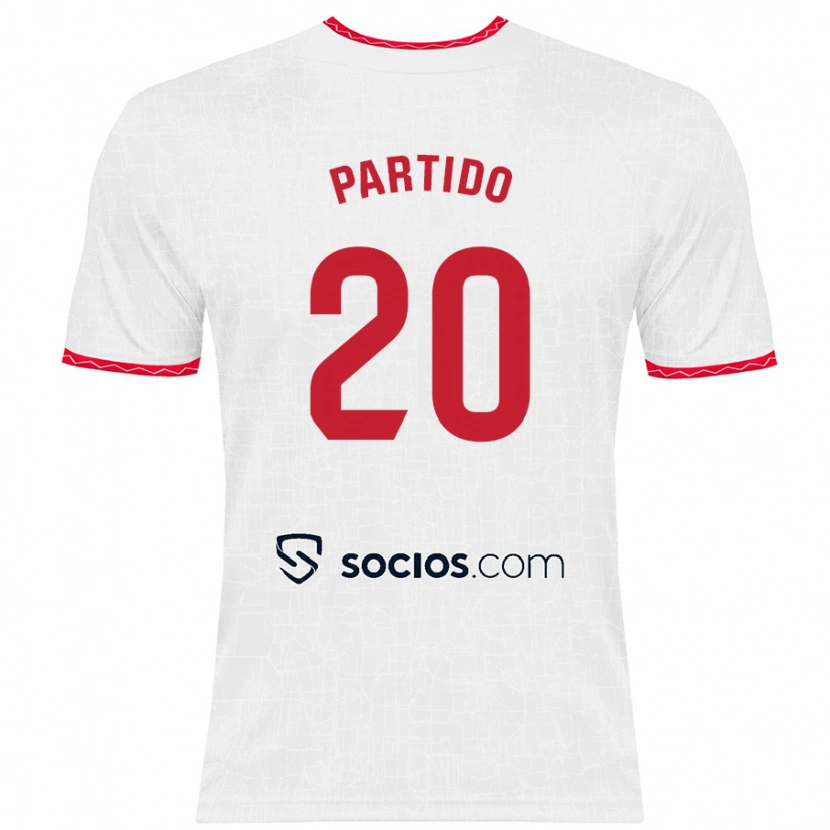 Danxen Barn Paula Partido #20 Hvit Rød Hjemmetrøye Drakt Trøye 2024/25 Skjorter T-Skjorte