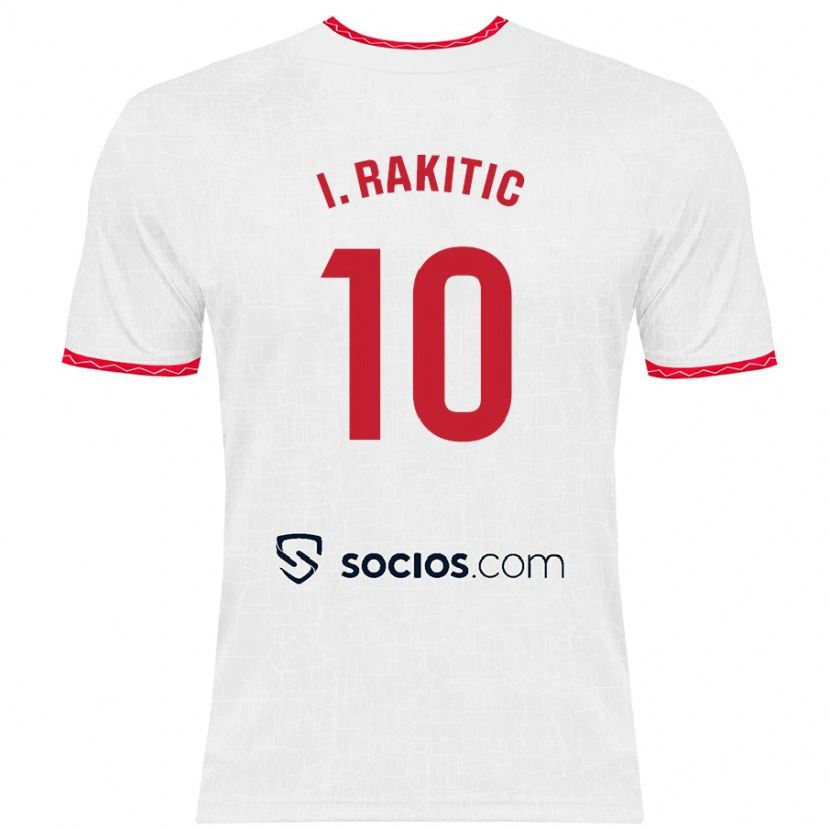 Danxen Barn Ivan Rakitic #10 Hvit Rød Hjemmetrøye Drakt Trøye 2024/25 Skjorter T-Skjorte