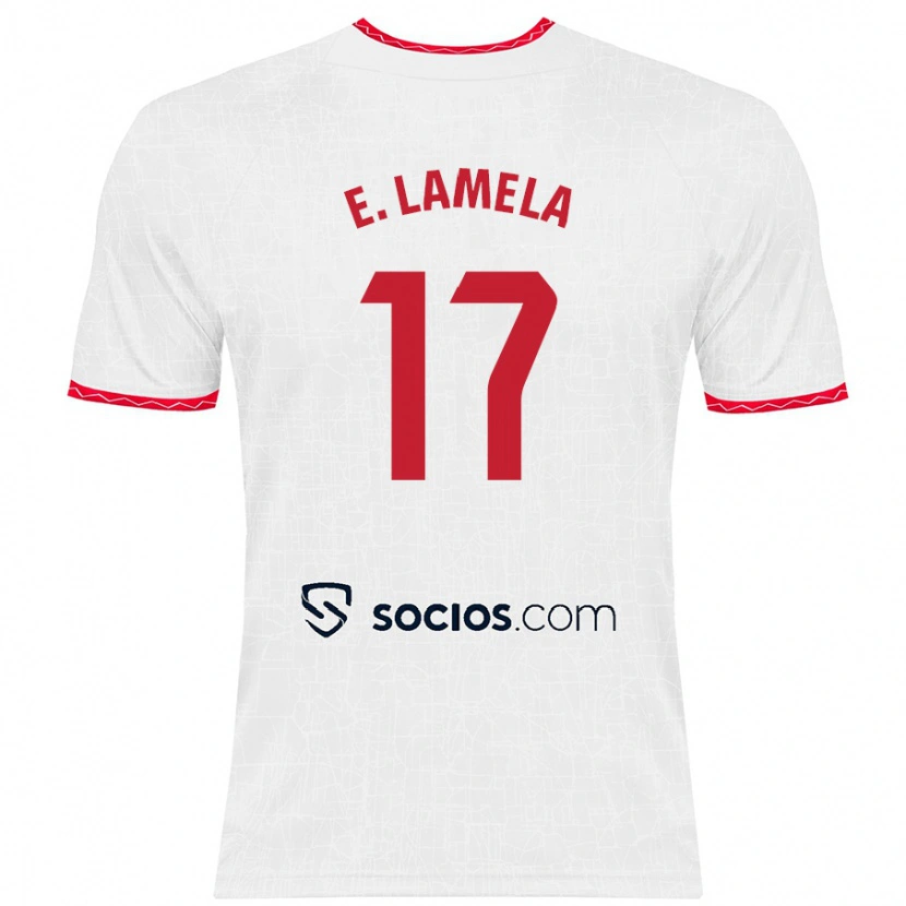 Danxen Barn Erik Lamela #17 Hvit Rød Hjemmetrøye Drakt Trøye 2024/25 Skjorter T-Skjorte