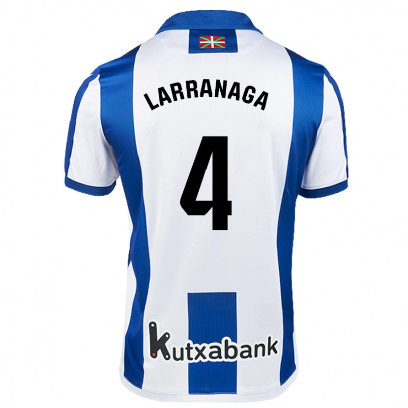 Danxen Barn Aitor Larrañaga #4 Hvit Blå Hjemmetrøye Drakt Trøye 2024/25 Skjorter T-Skjorte