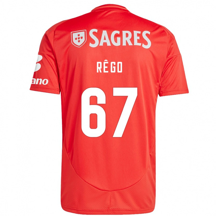 Danxen Barn Rodrigo Rêgo #67 Rød Hvit Hjemmetrøye Drakt Trøye 2024/25 Skjorter T-Skjorte