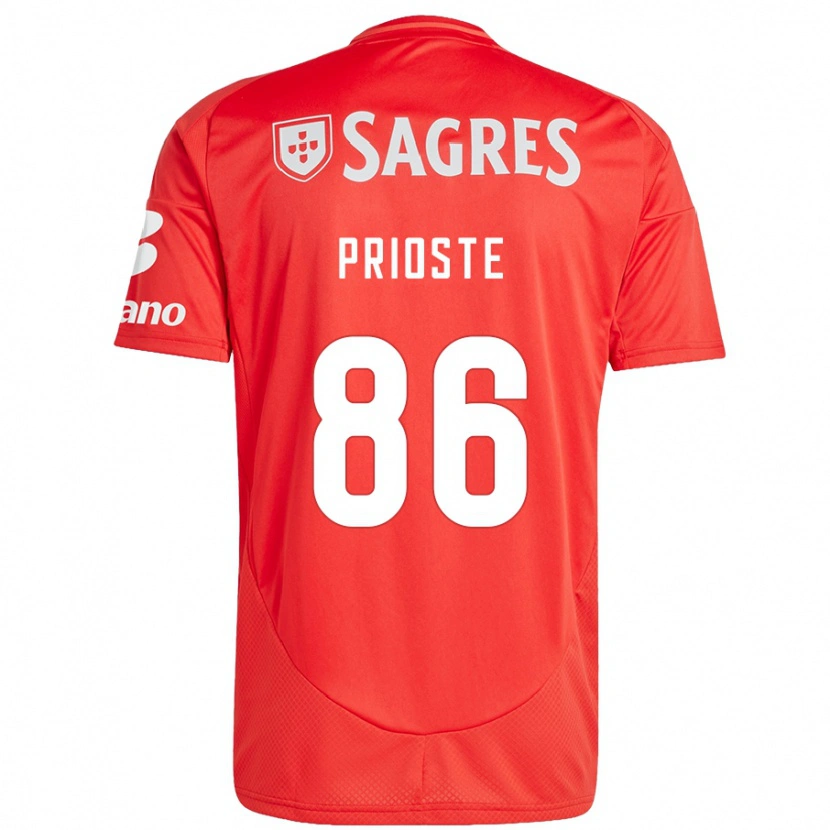 Danxen Barn Diogo Prioste #86 Rød Hvit Hjemmetrøye Drakt Trøye 2024/25 Skjorter T-Skjorte