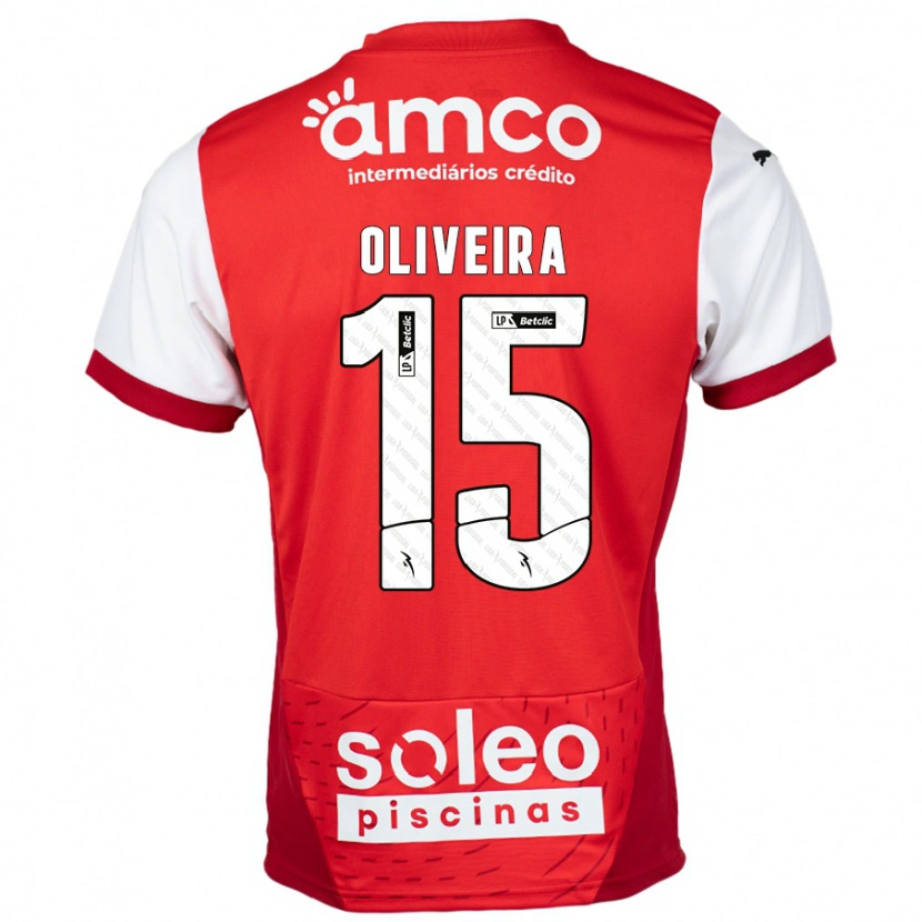 Danxen Barn Paulo Oliveira #15 Rød Hvit Hjemmetrøye Drakt Trøye 2024/25 Skjorter T-Skjorte