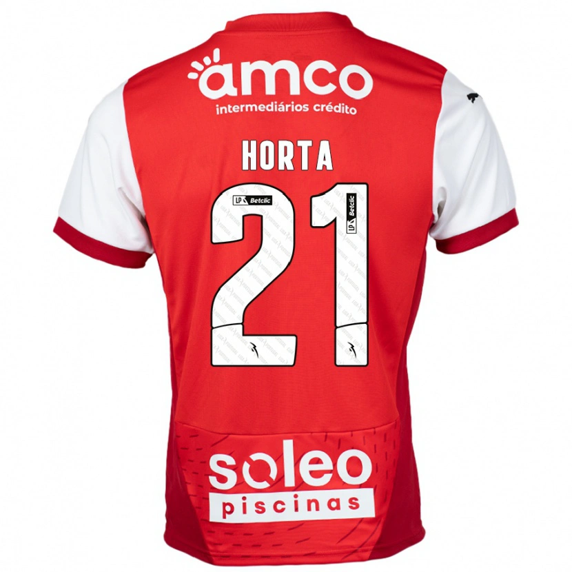 Danxen Barn Ricardo Horta #21 Rød Hvit Hjemmetrøye Drakt Trøye 2024/25 Skjorter T-Skjorte