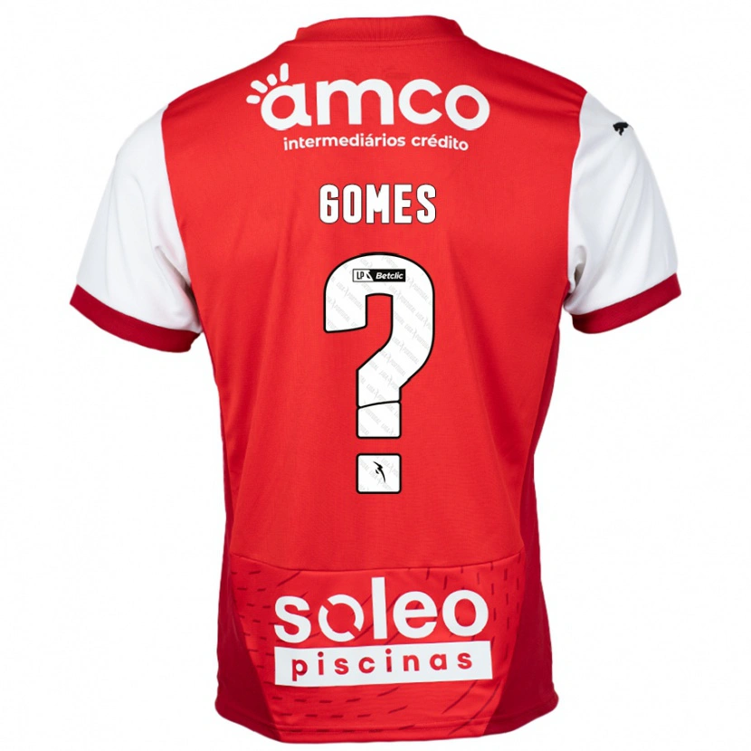 Danxen Barn Tomás Gomes #0 Rød Hvit Hjemmetrøye Drakt Trøye 2024/25 Skjorter T-Skjorte