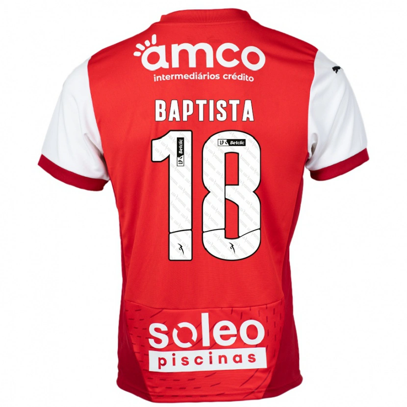 Danxen Barn Tiago Baptista #18 Rød Hvit Hjemmetrøye Drakt Trøye 2024/25 Skjorter T-Skjorte