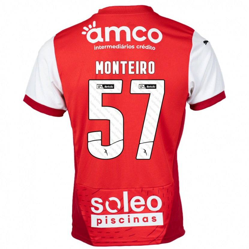 Danxen Barn Jordan Monteiro #57 Rød Hvit Hjemmetrøye Drakt Trøye 2024/25 Skjorter T-Skjorte