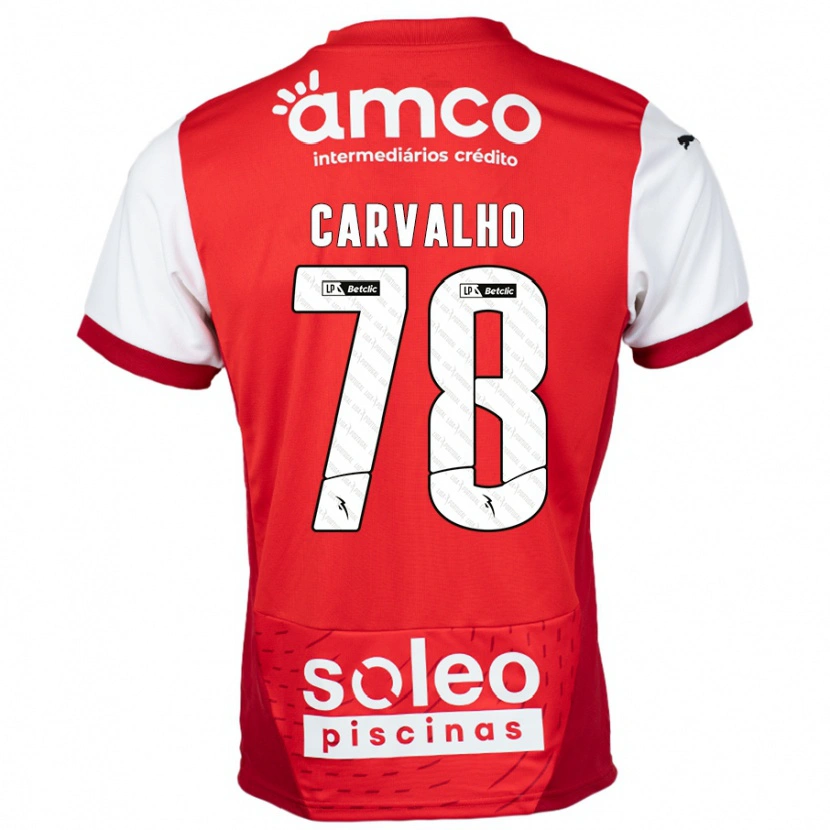 Danxen Barn João Carvalho #78 Rød Hvit Hjemmetrøye Drakt Trøye 2024/25 Skjorter T-Skjorte